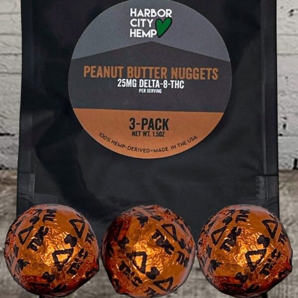 Delta 8 Harbor City Hemp Peanut Butter Nuggets 3-pack 25MG